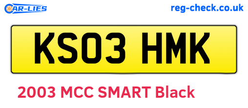 KS03HMK are the vehicle registration plates.