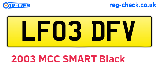 LF03DFV are the vehicle registration plates.