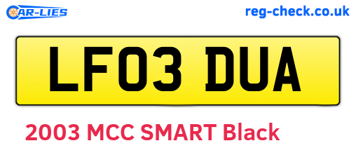 LF03DUA are the vehicle registration plates.