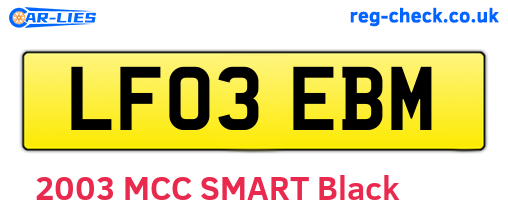 LF03EBM are the vehicle registration plates.