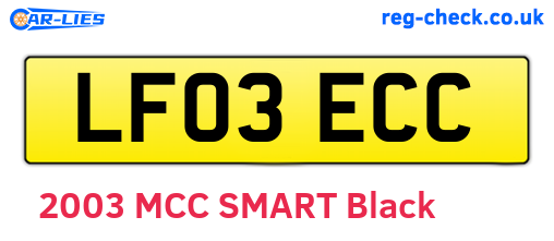 LF03ECC are the vehicle registration plates.
