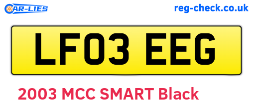 LF03EEG are the vehicle registration plates.