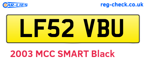 LF52VBU are the vehicle registration plates.