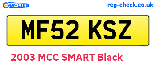 MF52KSZ are the vehicle registration plates.