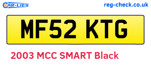 MF52KTG are the vehicle registration plates.