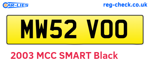 MW52VOO are the vehicle registration plates.