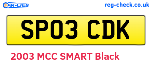 SP03CDK are the vehicle registration plates.