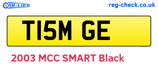 T15MGE are the vehicle registration plates.
