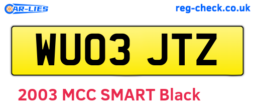 WU03JTZ are the vehicle registration plates.