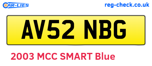 AV52NBG are the vehicle registration plates.
