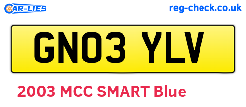GN03YLV are the vehicle registration plates.