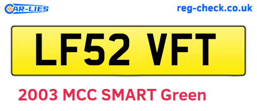 LF52VFT are the vehicle registration plates.