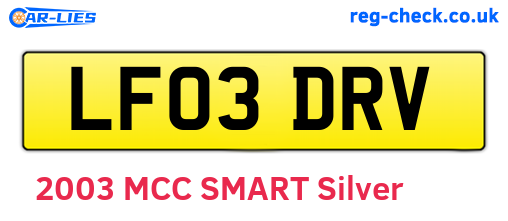 LF03DRV are the vehicle registration plates.