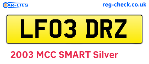 LF03DRZ are the vehicle registration plates.