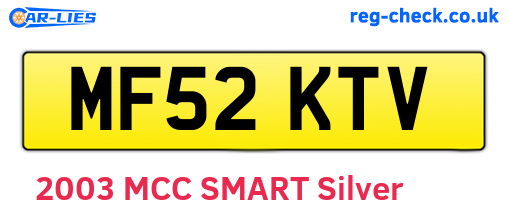 MF52KTV are the vehicle registration plates.