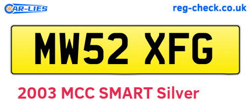 MW52XFG are the vehicle registration plates.