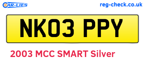 NK03PPY are the vehicle registration plates.