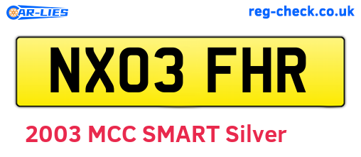 NX03FHR are the vehicle registration plates.