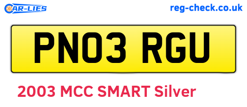 PN03RGU are the vehicle registration plates.
