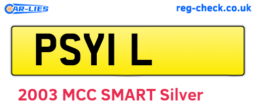PSY1L are the vehicle registration plates.