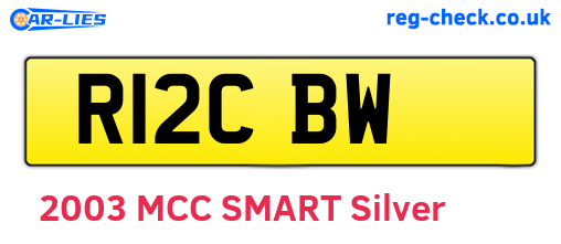 R12CBW are the vehicle registration plates.