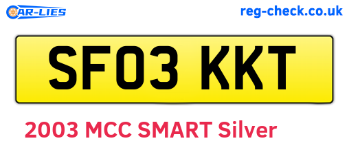 SF03KKT are the vehicle registration plates.