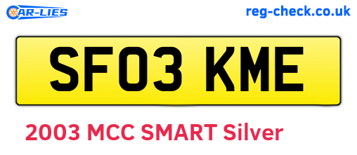 SF03KME are the vehicle registration plates.