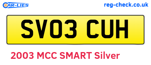 SV03CUH are the vehicle registration plates.