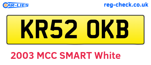 KR52OKB are the vehicle registration plates.