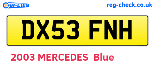 DX53FNH are the vehicle registration plates.