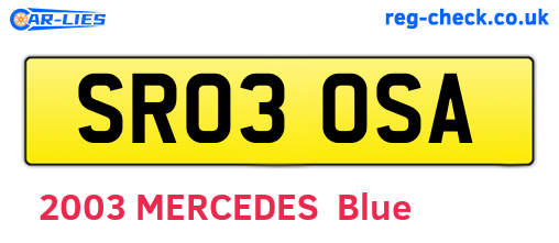 SR03OSA are the vehicle registration plates.