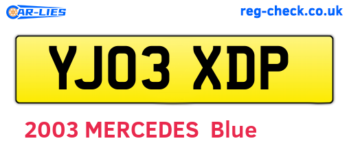 YJ03XDP are the vehicle registration plates.