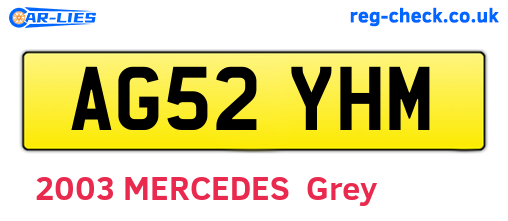 AG52YHM are the vehicle registration plates.