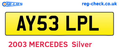 AY53LPL are the vehicle registration plates.