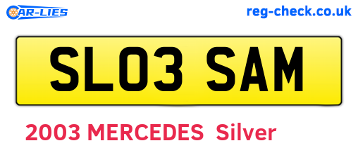 SL03SAM are the vehicle registration plates.