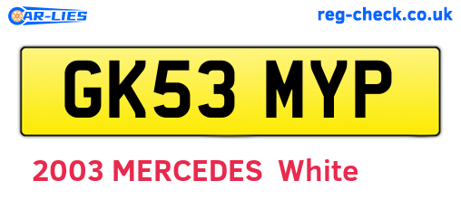 GK53MYP are the vehicle registration plates.