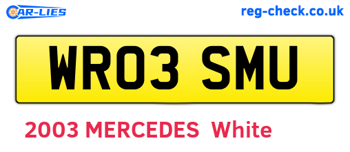 WR03SMU are the vehicle registration plates.