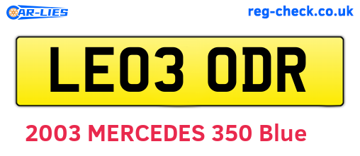LE03ODR are the vehicle registration plates.
