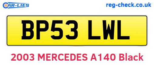 BP53LWL are the vehicle registration plates.
