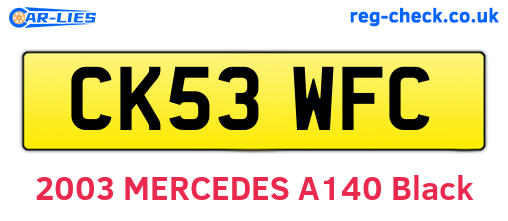 CK53WFC are the vehicle registration plates.