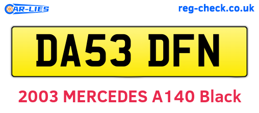 DA53DFN are the vehicle registration plates.