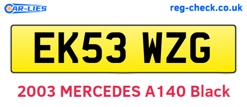 EK53WZG are the vehicle registration plates.