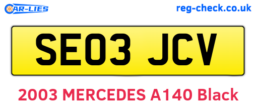SE03JCV are the vehicle registration plates.