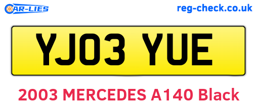 YJ03YUE are the vehicle registration plates.