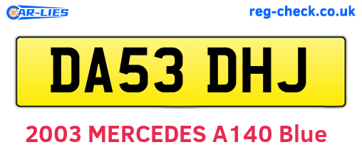 DA53DHJ are the vehicle registration plates.