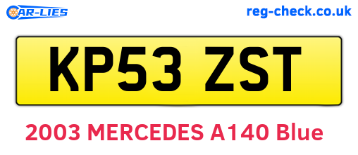 KP53ZST are the vehicle registration plates.