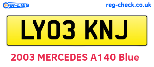 LY03KNJ are the vehicle registration plates.