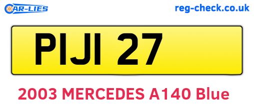 PIJ127 are the vehicle registration plates.