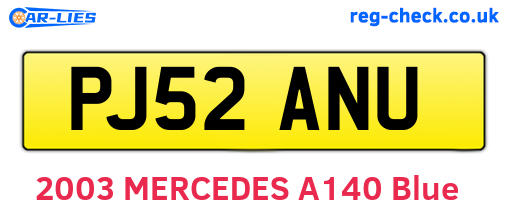 PJ52ANU are the vehicle registration plates.