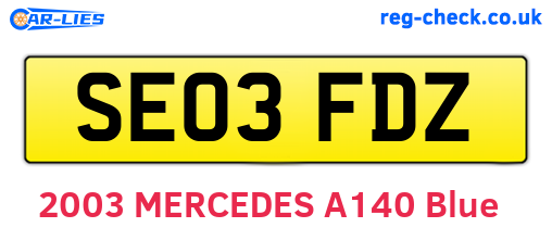 SE03FDZ are the vehicle registration plates.